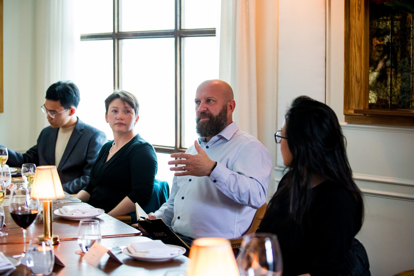 A guest making a point during the discussion